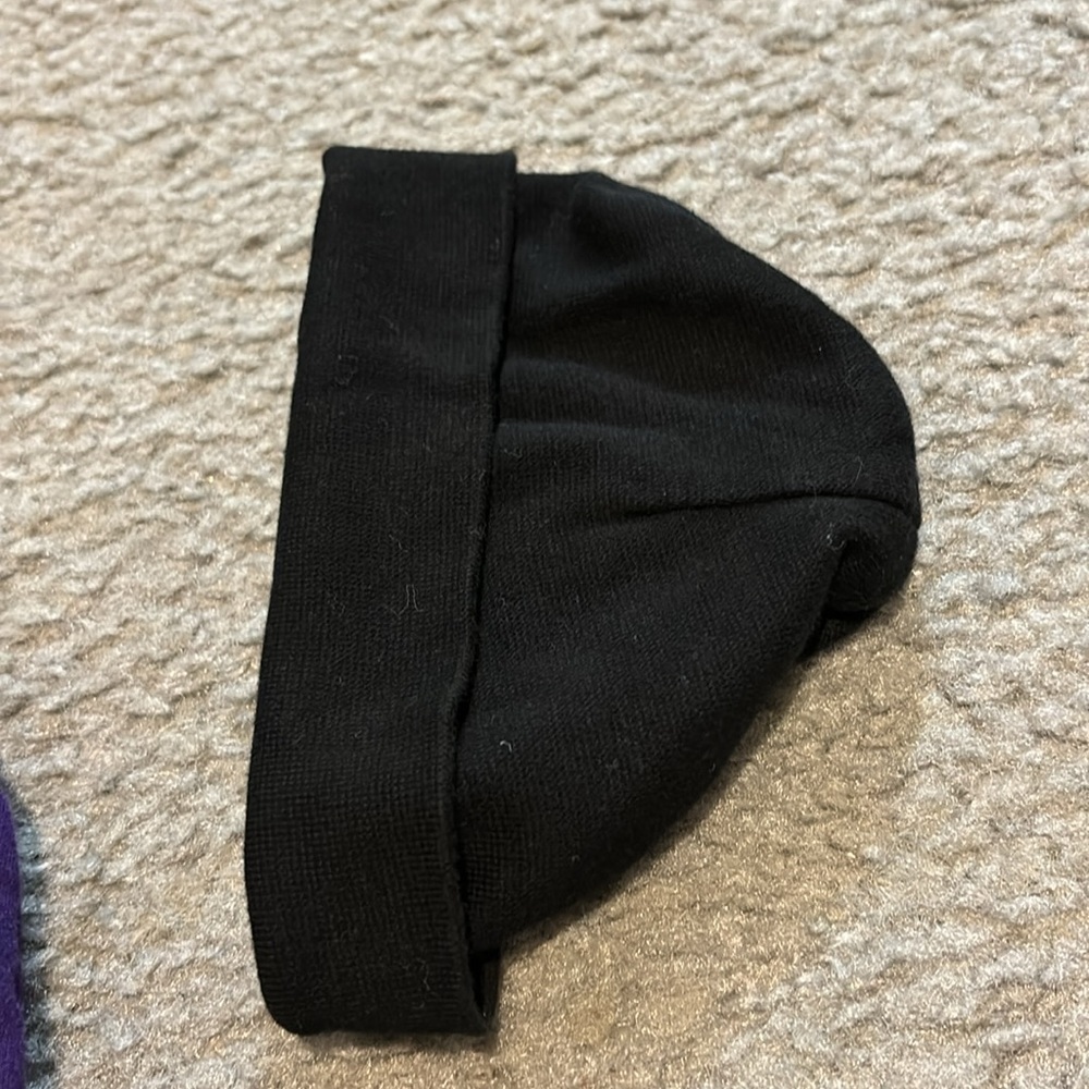 Baltimore Ravens Football Baby Hat- purple and other plain black baby hat- - Picture 7 of 7